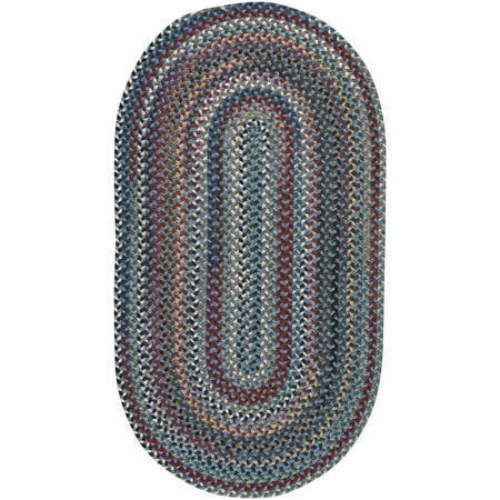 Capel Bunker Hill Braided Oval Rug Medium Blue 4 X 6