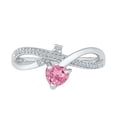 thumbnail image 2 of 0.13 CTTW STERLING SILVER LAB CREATED PINK SAPPHIRE FASHION RING, 2 of 4