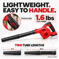 thumbnail image 3 of Cordless Leaf Blower for Milwaukee 18V Battery, 4 in 1 Blower/Vacuunm/Inflator/Deflator, Electric Mini Leaf Blower, 3 Speeds, 190 MPH with Extended Tube for Lawn Care(Bare Tool Only), 3 of 8