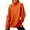 Orange S, variant on Women Sweater High Collar Long Sleeve Ribbed Trim Pullover Tops Loose Fit Solid Color Mid-length Knitting Tops