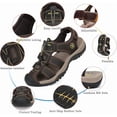 thumbnail image 5 of Rumpra Men's Sandals, Closed Toe Leather Fisherman Outdoor Hiking Sport Shoes Summer, 5 of 7