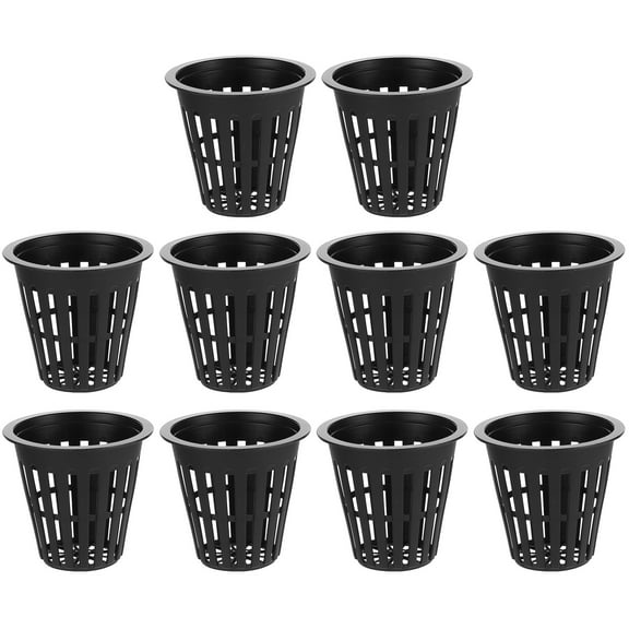 LULULION Orchid Pots Hydroponics Net Pot Plastic 10Pcs Black
