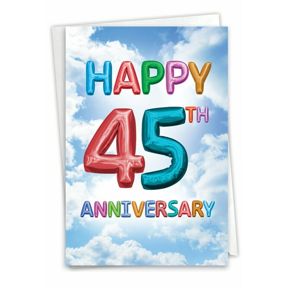 1 Funny 45th Anniversary Card with Envelope - Messages Milestones 45 C9433MAG