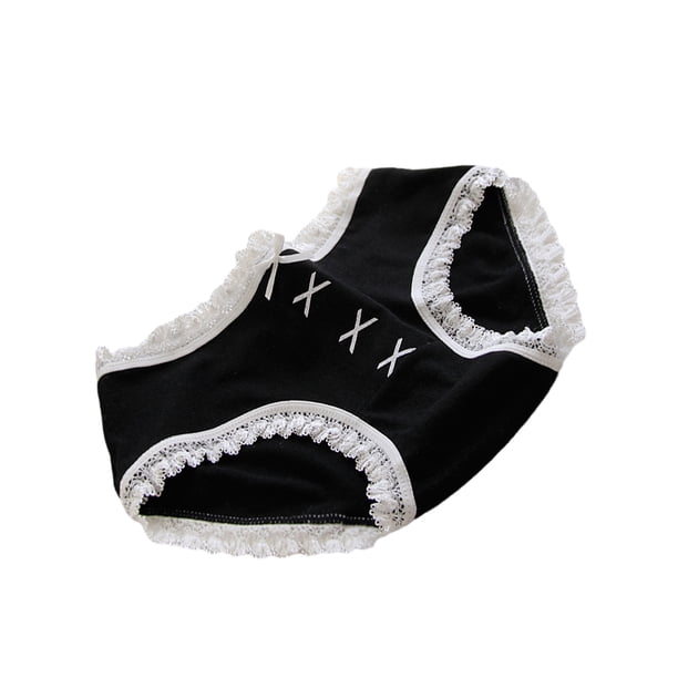 Qarigey bragas de algodón mujer ropa interior de cintura baja piel amigable calzoncillos cómodos bowknot calzoncillos íntimos negro / 4x xl Type3 NO3