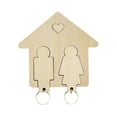 thumbnail image 2 of Fiudx Ofertas Relámpago Llavero De Madera Para Colgar En La Pared Con Llave De Pareja Diy, Regalos Pequeños, 2 of 6
