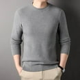 thumbnail image 3 of Men's Autumn Round Neck Casual Waffle Long Sleeved Knit Shirt, 3 of 6