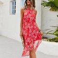 thumbnail image 2 of IROINNID Halter Dress For Women Fashion Summer Casual Camis Sleeveless Vest Long Dress Below The Knee Prints Dress, 2 of 4