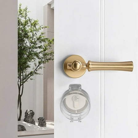 OULII Child Safety Door Knob Covers 3-Pack Clear ABS Protectors Secure Doors for Home Use
