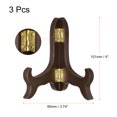 thumbnail image 2 of 4" Easel Plate Holder, Wooden Folding Display Stand Brown for Decorative Picture Frame, 3 Pack, 2 of 7