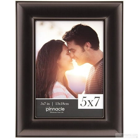pinnacle frames and accents pinnacle titanium rounded profile metal tabletop picture frame, 5 x 7