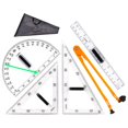thumbnail image 1 of Juego de reglas matemáticas de geometría grande Juego de reglas de enseñanza Juego de herramientas de enseñanza Enseñanza de matemáticas 5 uds., 1 of 7