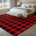 thumbnail image 4 of Black Red Large Area Rugs 6x9 ft Buffalo Plaid Checked Washable Rug Non Slip Indoor Carpet Absorbent Floor Mat for Living Room Bedroom Dining Room, 4 of 9