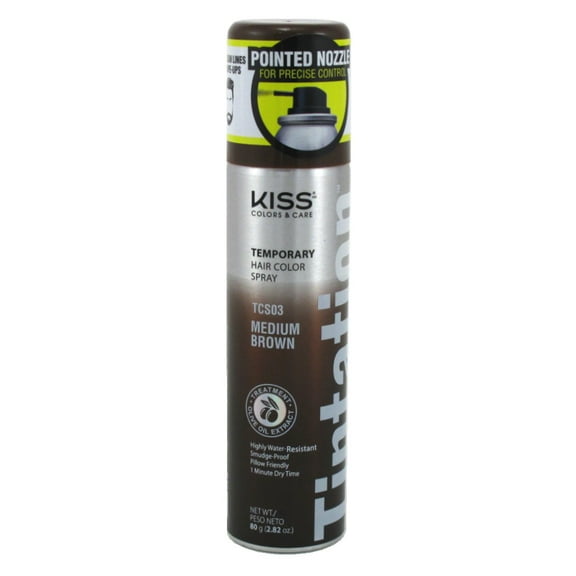 Kiss Tintation Temporary Color Spray Medium Brown 2.82oz (Pack of 3)