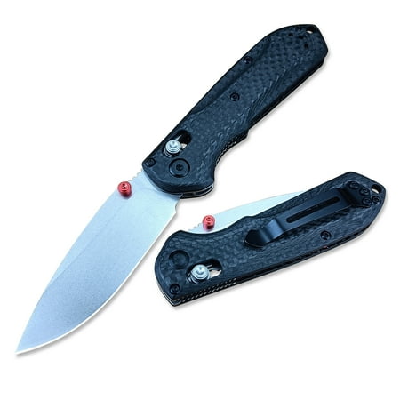 7 Folding Pocket Knife D2 Steel Blade Carbon Fiber Handle Axis Lock Knife With Pocket Clip for Outdoor Camping