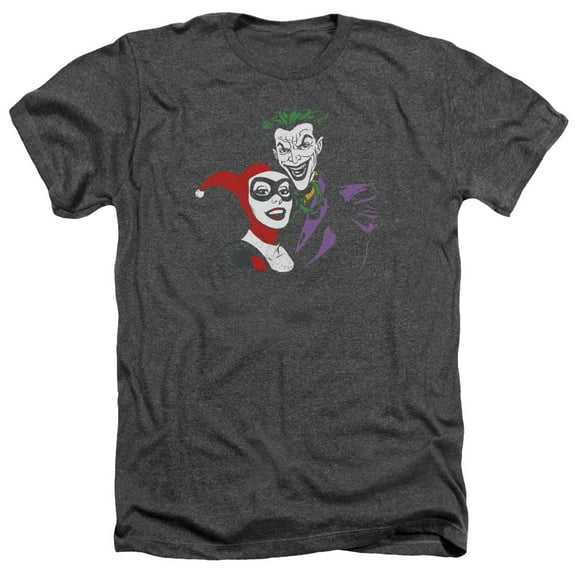 Batman - Joker & Harley - Heather Short Sleeve Shirt - Large