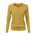 thumbnail image 2 of Cardigan Sweater Women Classic Light Weight Lounge Cardigan Long Sleeve Button Down Crew Neck, 2 of 4