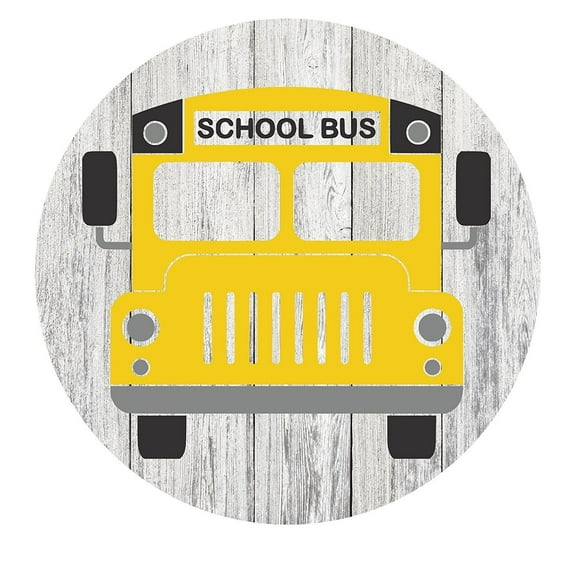 Yellow School Bus Classroom Metal Sign Circle - 11.75"