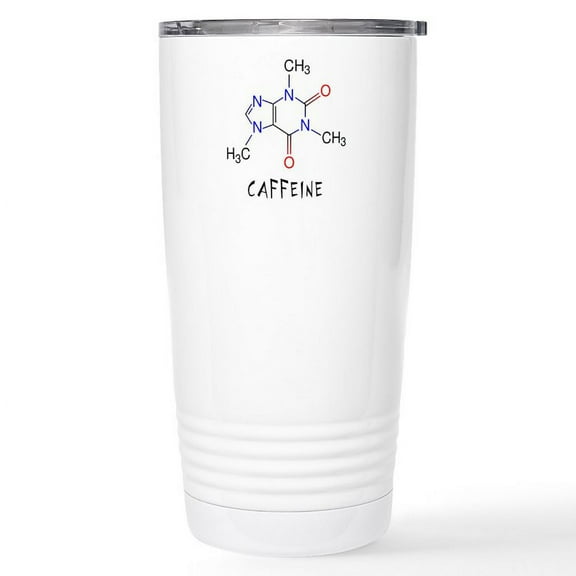CafePress - Caffeine Molecule Stainless Steel Travel Mug - Insulated Stainless Steel Travel Tumbler 20 oz.
