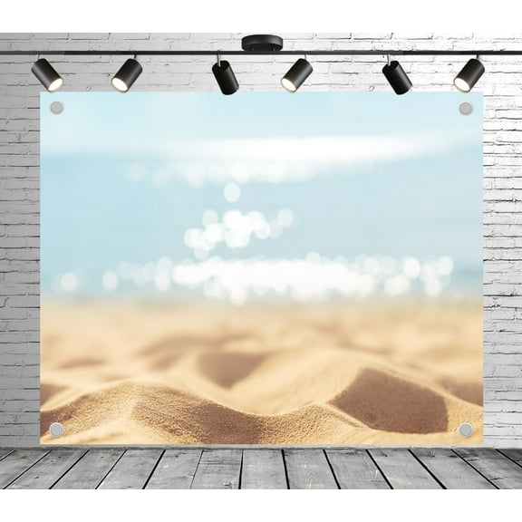 Diha 5x3ft Sandy Beach Backdrop – Ocean View and Shore Photography Background for Wedding, Birthday Party, Photo Booth, Summer Event Decor