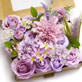 thumbnail image 1 of Juego De Caja Combinada De Flores Artificiales, Hojas Y Tallos Sueltos De Flores Artificiales, Ramo De Centro De Boda, Novia, Boda, Baby Shower (Lavanda Lila), 1 of 5