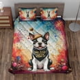 thumbnail image 2 of Hello 2025 Boston Terrier Celebrates Happy New Year Firework Balloon Quilt Bedding Set Gentleman Dog Lover Gifts 1 Blanket Bed Cover 2 Pillowcases - 02024, 2 of 5