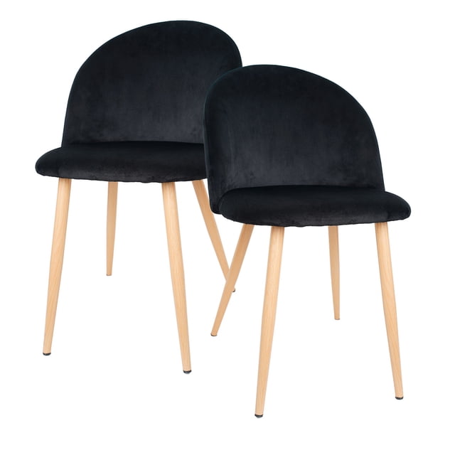 Set de Sillas Velvet Gaon Vanguardistas Terciopelo Negro 2 Piezas GN-FC04
