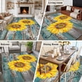 thumbnail image 5 of Large Area Rugs for Living Room Bedroom, Yellow Sunflowers Vintage 5'x8' Rug Washable Carpet Runner Indoor Outdoor, Turquoise Gradient Wooden Grain Non Slip Floor Mats Rug for Kitchen, Bathroom, 5 of 8