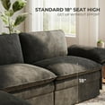 thumbnail image 7 of 110" Cloud Sectional Sofa with Ottoman - Fluffy Comfy 3-Seater Design Sectional Couch for Living Rooms and Apartments, Dark Grey, 7 of 7