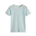 thumbnail image 2 of Delayuji T Shirt Blouse Short Print Sleeve O Neck Loose Fashion Pullover Casual Women Top Women's Blouse Blue L Polyester-Cotton Blend Short Sleeve Shirts for Women, 2 of 7
