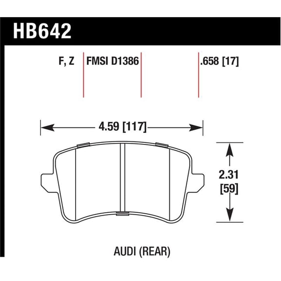 Hawk 2009-2014 Audi A4 HPS 5.0 Rear Brake Pads