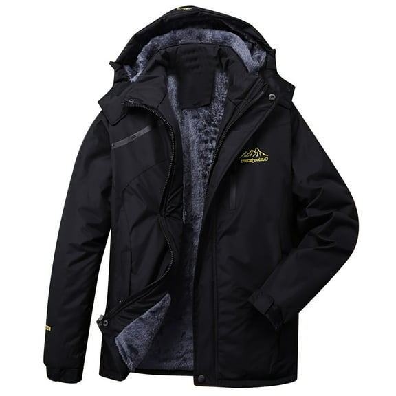 Zpanxa Winter Jacket for Women and Men Fleece Lined Jacket Women Outdoor Breathable Plush Wearable Thickened Mountain Climbing Suit Trendy Jacket Black 4XL