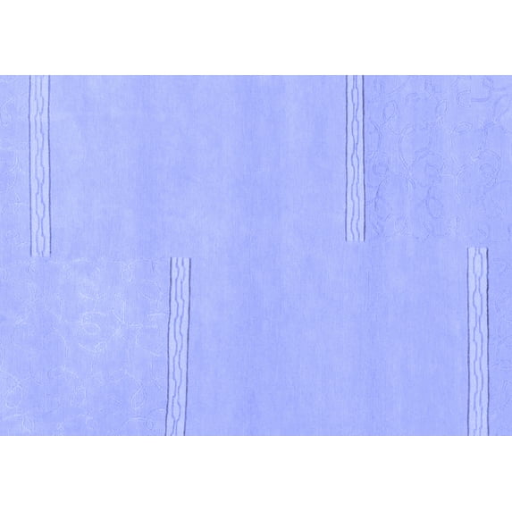 Ahgly Company Machine Washable Indoor Rectangle Solid Blue Modern Area Rugs, 2' x 3'