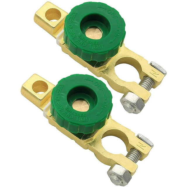 HUGFEGWE Battery Master Switch Isolator Top Post Battery Disconnect Switch Power Disconnect Cut Off for Boat Car Truck RV Camper Tractor Vehicles,Pack 2 U2536-25971