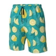 thumbnail image 6 of Uemuo Lemon Blue Pattern Men's Swim Trunks Hawaiian Beach Bathing Suit Swimsuits Beach Quick-Dry Shorts with Pockets-Large, 6 of 9