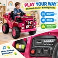 thumbnail image 6 of FUPOJH 12V Ride On Dump Truck for Kids, Electric Truck, Electric Construction Vehicle Toy with Electric Dump Bed, Parents Remote, Bluetooth, Ages 3-5,Pink, 6 of 10