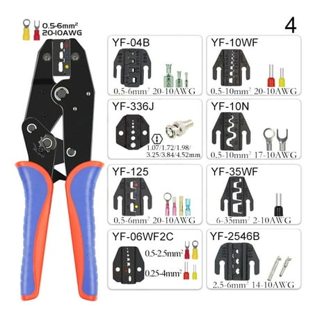 

Multifunction YF-03C Ferrule Crimper Plier Insert Spring Connector Wire Terminal Crimping Pliers Tube Clamp Set Ferrule Crimp Sets Wire Crimper Tool 4