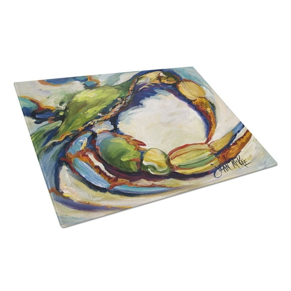Carolines Treasures JMK1091LCB Blue Crab Glass Cutting Board Large, 12H x 16W, multicolor