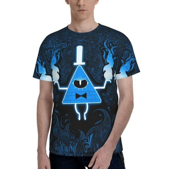 Bill Cipher Men's T Shirts Cartoon Graphic Short Sleeve Tees Novelty Casual Unisex Adults Tee Shirt Tops