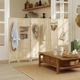 thumbnail image 2 of HOMCOM 4.7' 6 Panel Room Divider with Pegboard Display for Indoor, Natural, 2 of 10