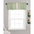 thumbnail image 3 of Sage Green Beige Striped Kitchen Valances for Windows Farmhouse Linen Window Valance Curtain for Living Room Window Treatment Modern Farmhouse Retro Lines Valance Rod Pocket Topper, 42 x 18 Inch, 3 of 6