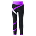 thumbnail image 3 of Moggemol Girls Figure Ice Skating Pants Gymnastics Ballet Dance Leggings Workout Running Yoga Pants Dark Purple 8, 3 of 6