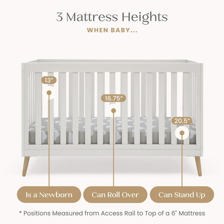 Delta Children Essex 4-in-1 Convertible Baby Crib, Bianca White