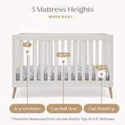 Delta Children Essex 4-in-1 Convertible Baby Crib, Bianca White/Natural Legs
