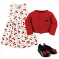 thumbnail image 2 of Hudson Baby Infant Girl Cotton Dress, Cardigan and Shoe 3pc Set, Cherries, 0-3 Months, 2 of 2