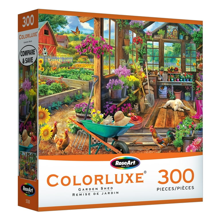REVERIE 300×3 雑貨 インテリア RoseArt 300-Piece Garden Shed Flower Jigsaw Puzzle - Vivid Colors