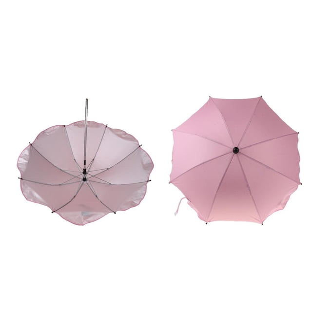 2x Sombrilla De Playa Portátil A Prueba Sun Shade Canopy 36 degree Abrazadera Giratoria Para Verano Deportivos Rosa