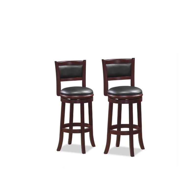 29" Swivel Bar Stool in Cherry Set of 2