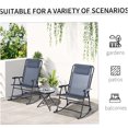 thumbnail image 4 of Grey 3-Piece Outdoor Rocking Set with Glass Table, Foldable Patio Chairs for Garden, Deck, Backyard, 4 of 9