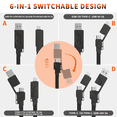 thumbnail image 4 of Cable USB 6 en 1 con llavero de carga rápida de 120 W y luz tipo C para Apple, cable de datos PD27W, 4 of 6