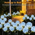 thumbnail image 3 of Lyacmy 4 Pack Blue Hydrangea Solar Garden Lights Outdoor, Waterproof Solar Lights for Yard Pathway Patio Outdoor Decor, 3 of 8